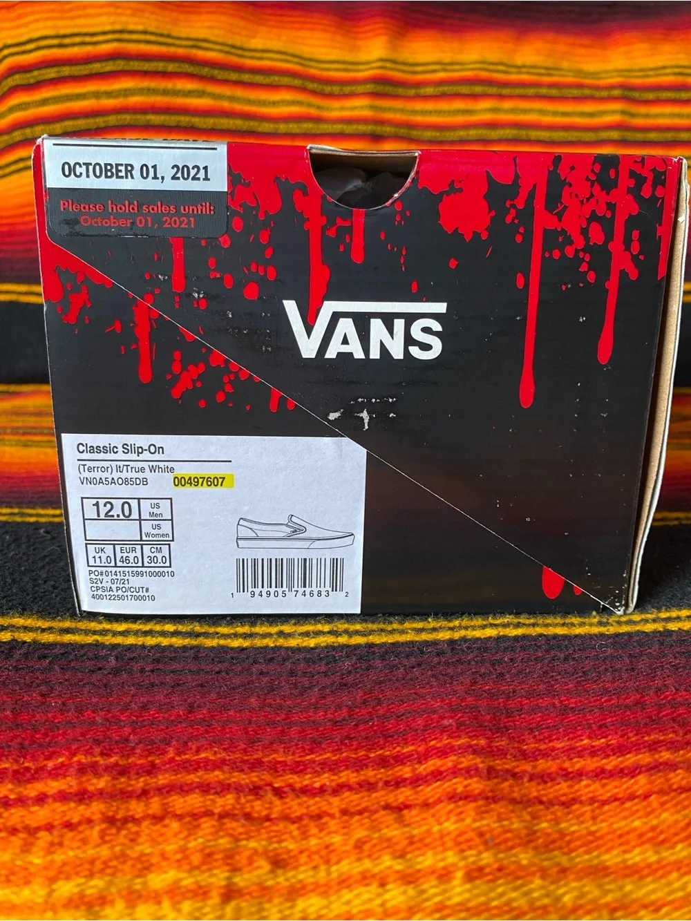 Vans IT Pennywise White & Red Slip-On 'House of Terror' Graphic Slip-On
